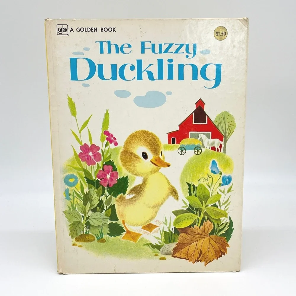 Vintage Golden Press The Fuzzy Duckling Book Kids OS Illustrated Farm Retro